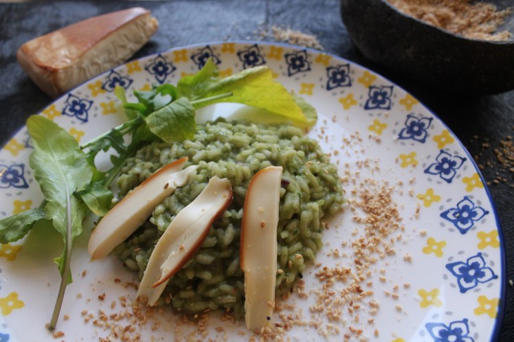 risotto de rúcula y queso ahumado 1